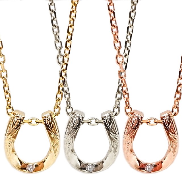 horseshoe zirconia necklace