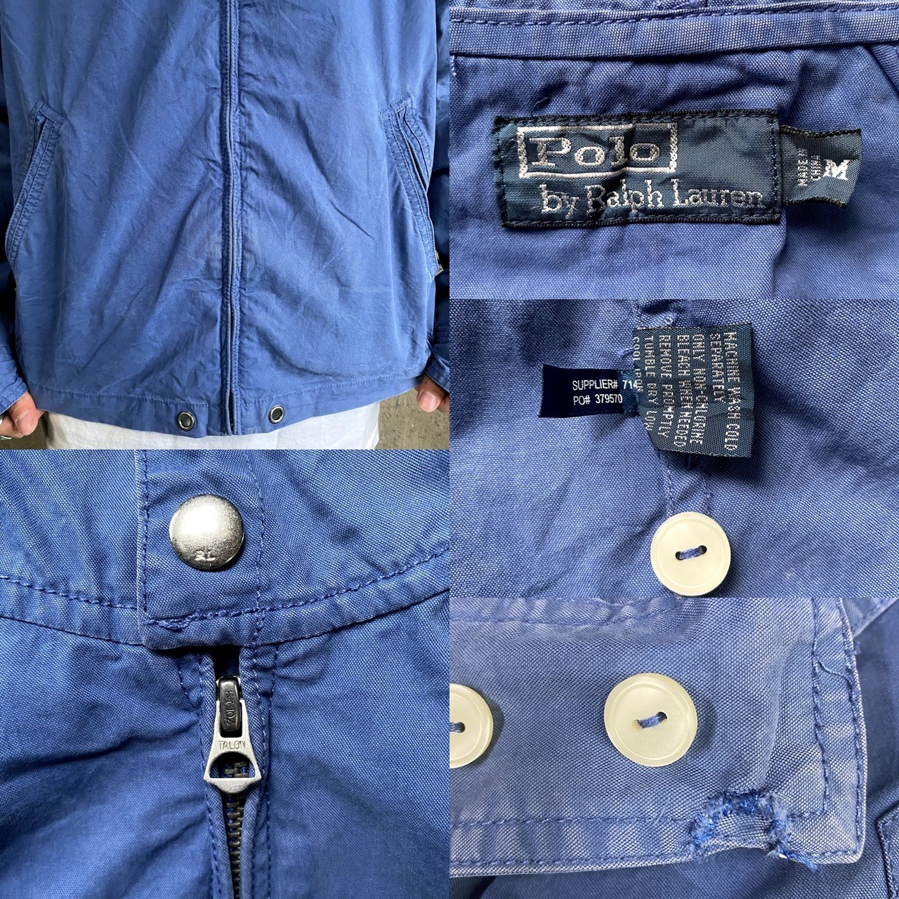 ポロラルフローレン フード付き スイングトップ メンズM 古着 Polo 