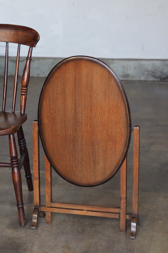 跳ね上げティルトトップテーブル-antique tilt top oval table