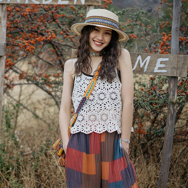 スタイルボヘミアンホルタートップス レディースニットノースリーブブラウス サマー 夏物 ドリームホーストラベル婦人服83791370482