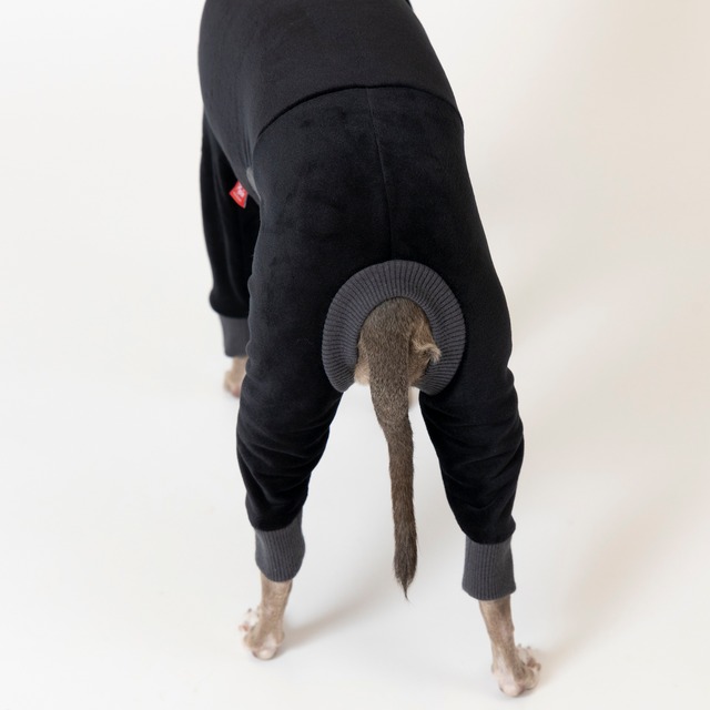 ベロアボンバーヒートロンパース　black  / イタグレ服