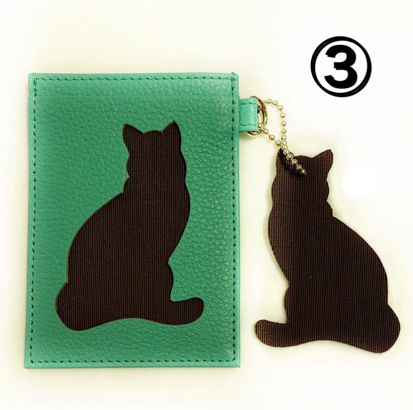 黒　ネコ　財布　カードケース　コンパクト　黒猫