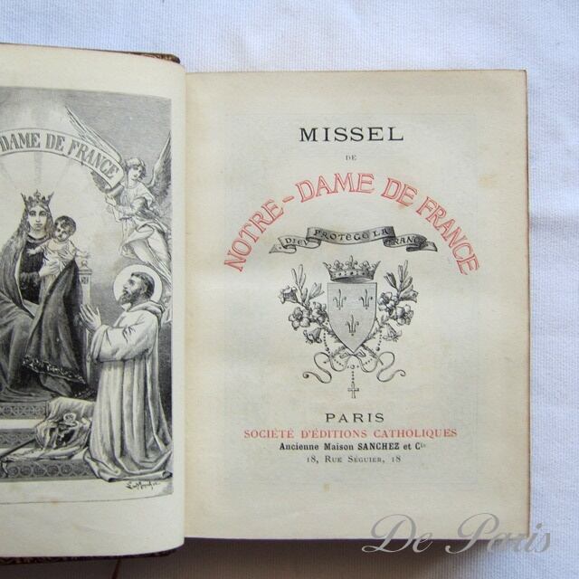 422.【1900年代初期】フランス アンティーク 祈祷書 missel 聖書ぶる