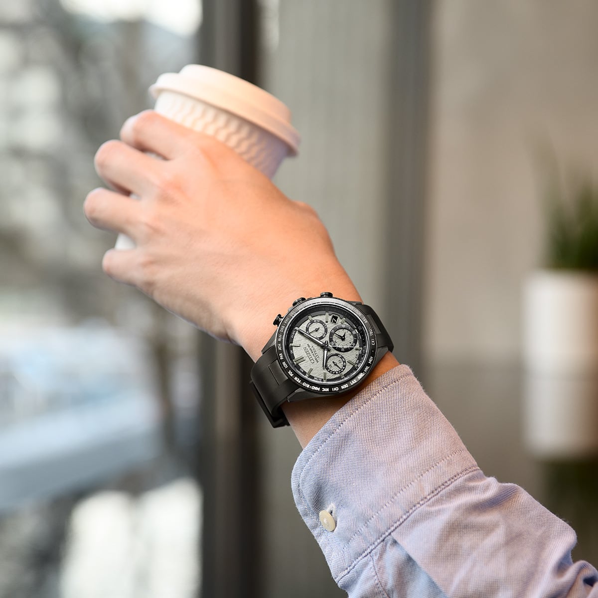 CITIZEN ATTESA シチズン アテッサ ACT Line エコドライブ ウレタンバンド メンズ腕時計 CC4055-14H