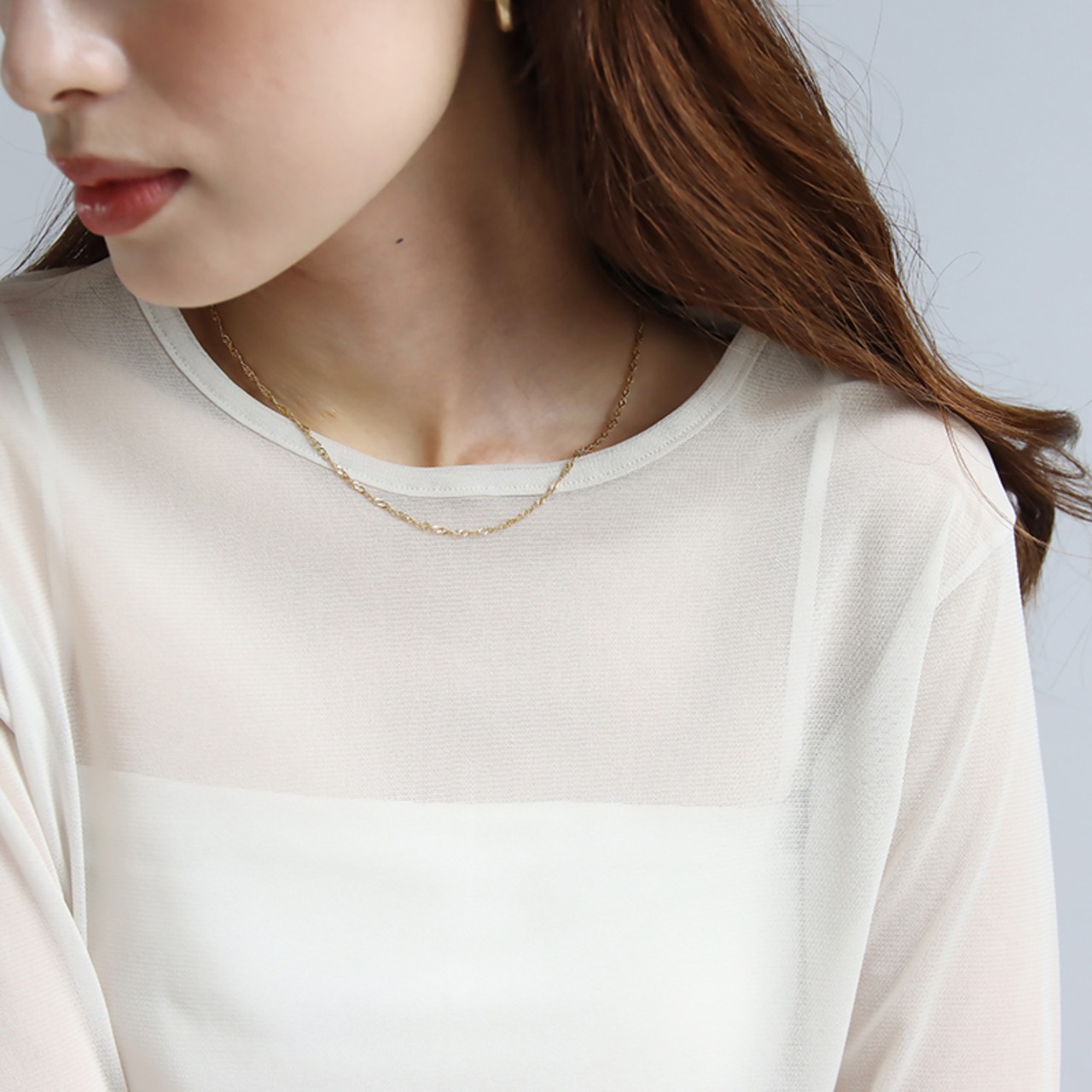 【ネコポス便】ネックレス シンプルスクリューチェーンネックレス 金属アレルギー サージカルステンレス つけっぱなし 2178