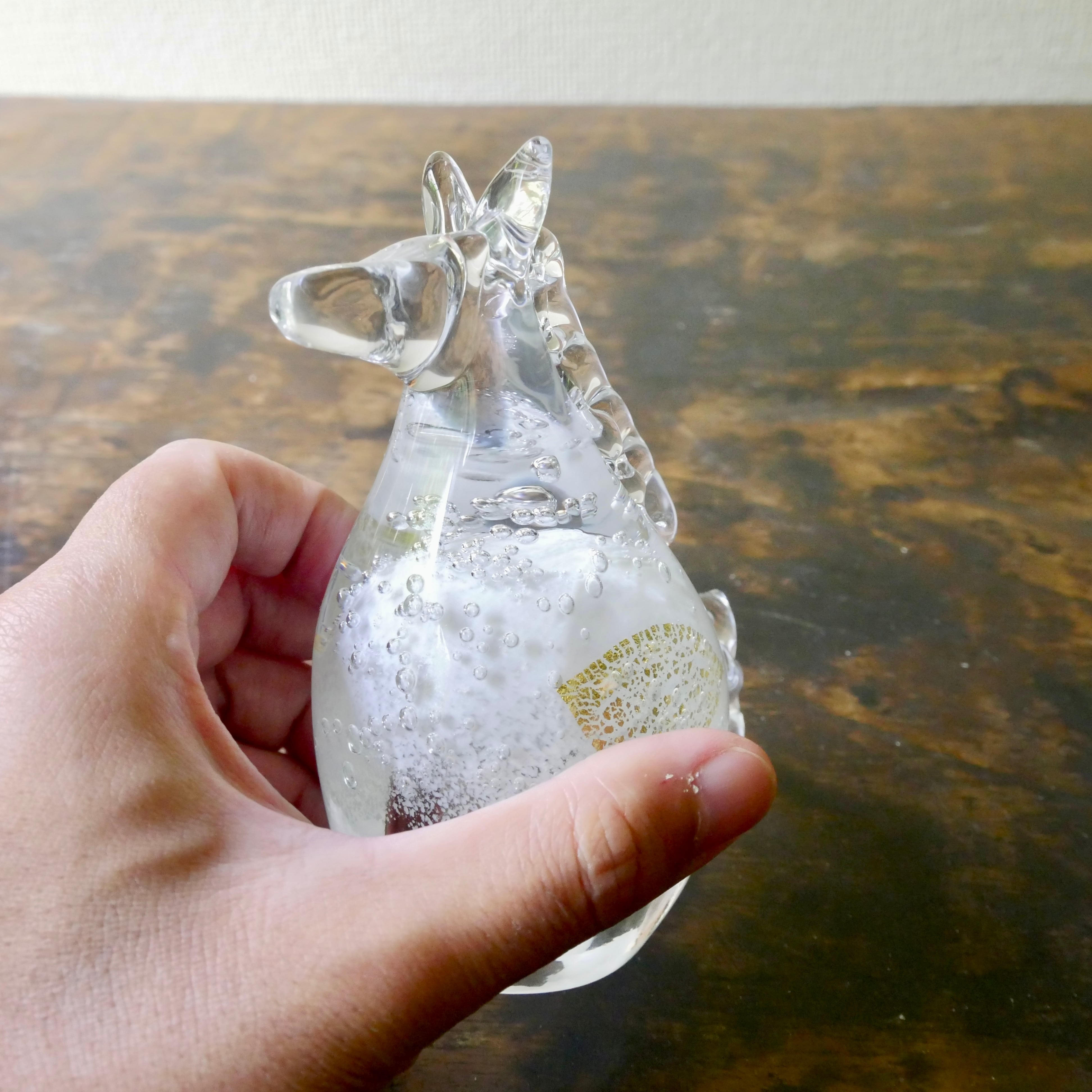 25冬】干支(高さ10cm) ガラス午L 白馬(ホワイト) | TSUNE;田中恒子の器