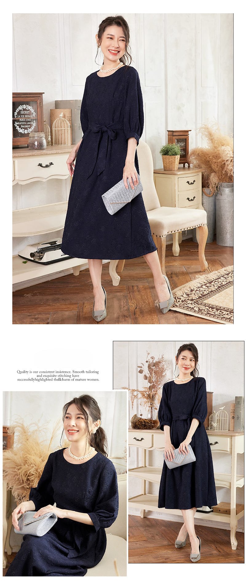 即日配送 送料無料 結婚式 親族 フォーマルドレス 50代 パーティー