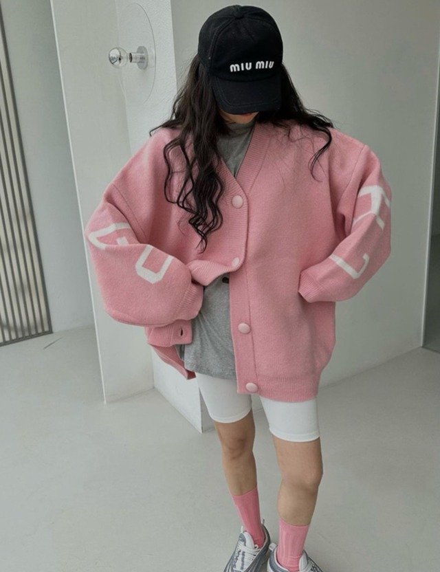 【24ss】Over-fit Chicago Cardigan_Pink