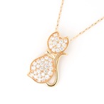 キャットモチーフダイヤモンド ネックレス K18 H&C  / 0.460ct