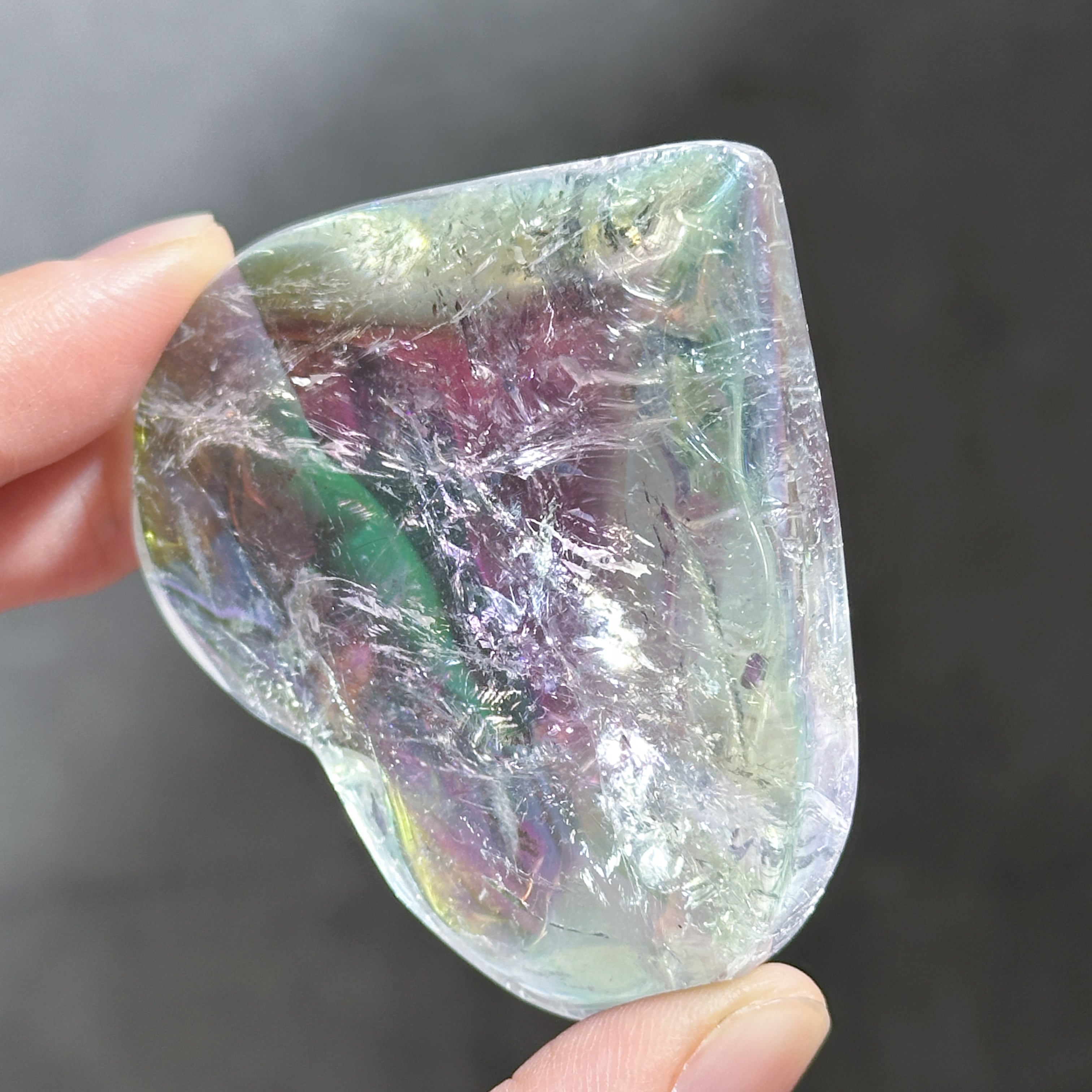 透明感◎Big♡エンジェルオーラクォーツ ハート33♡Angel Aura Quartz