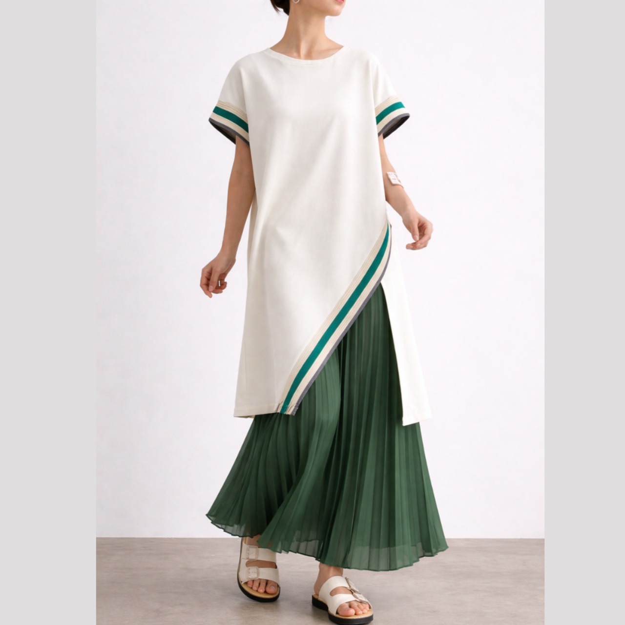 サイドライン バイカラー Ｔシャツワンピース 00188・画像8