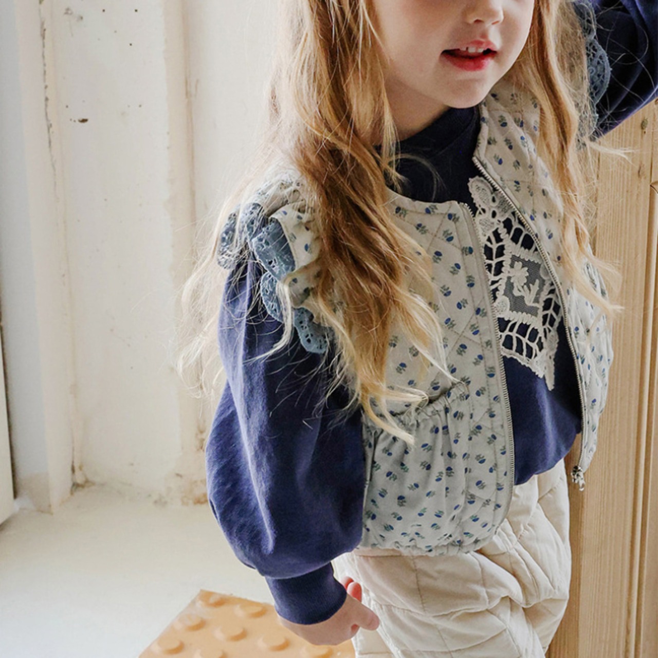 秋ダイヤ柄レースデザイントレーナー