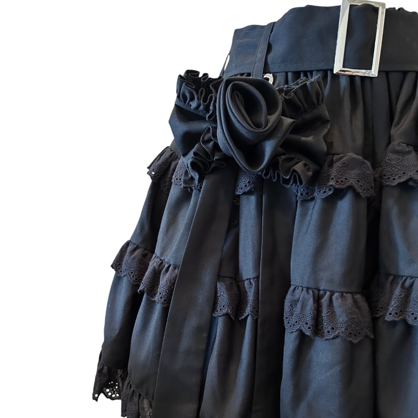 ローズティアードショートパンツ　BLACK