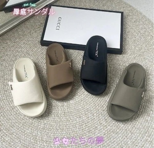 【新品】サンダル/厚底サンダル/シューズ/夏/厚底/ブレッドシューズ/マフィン/スリッパ