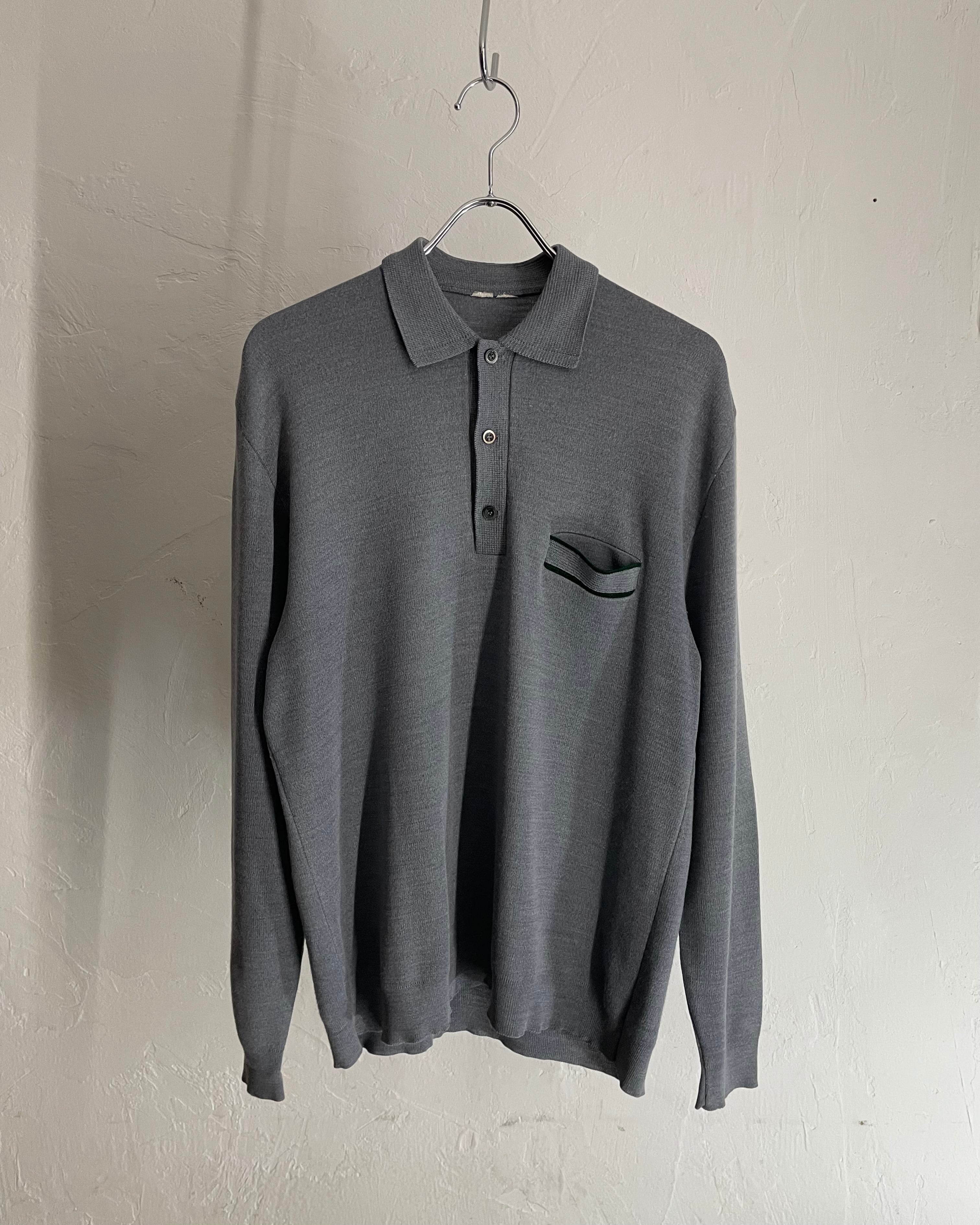 ~80s Unknown L/S Knit Polo