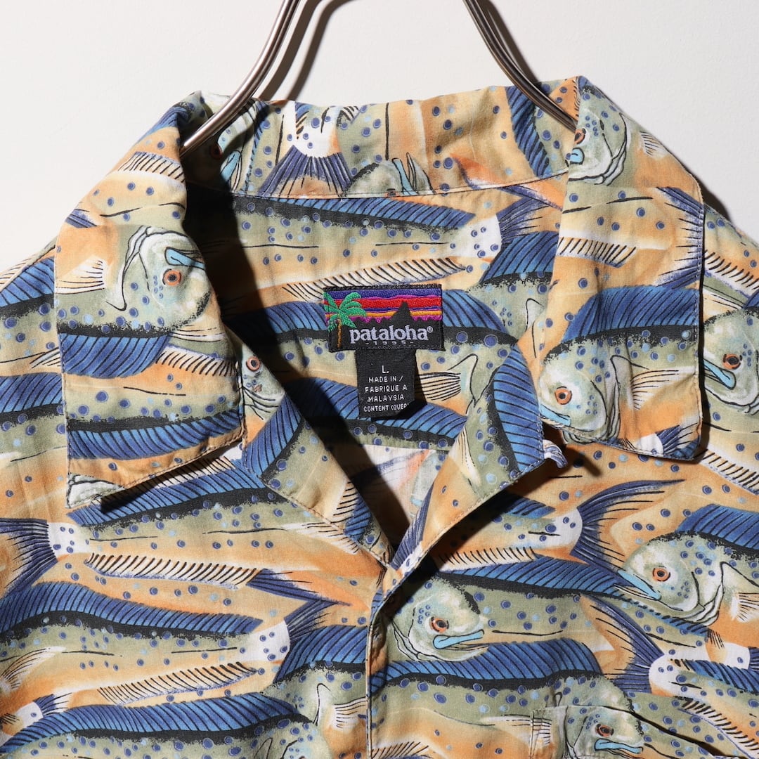 美品 L 95年製 パタロハ Patagonia パタゴニア アロハシャツ 総柄