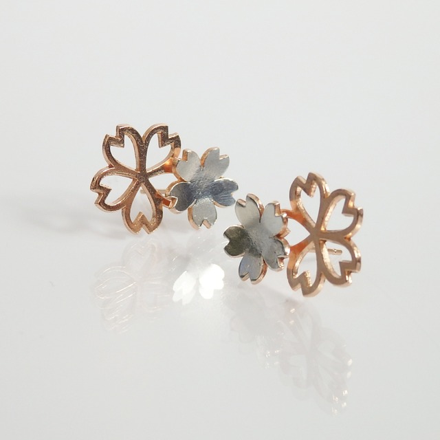 Sakura Blossom *〜桜のピアス〜* (silver×pink gold)