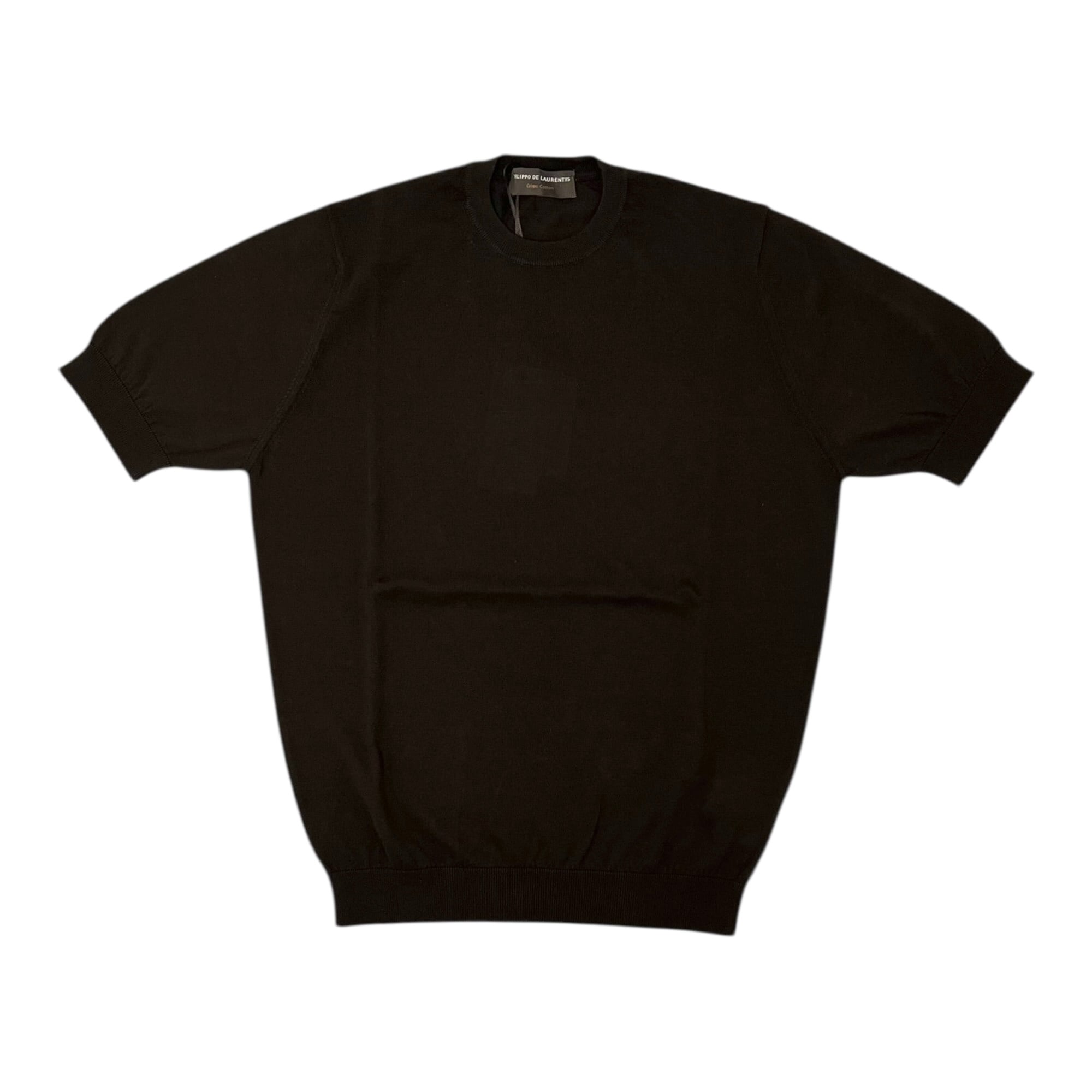 FILIPPO DE LAURENTIIS(フィリッポ デ ローレンティス) crepe cotton short sleeves knit/BROWN(190)