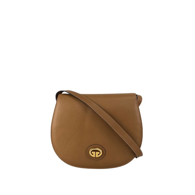 GUCCI グッチ ショルダーバッグ ブラウン GG レザー ラウンド vintage ヴィンテージ オールド fmbtc6