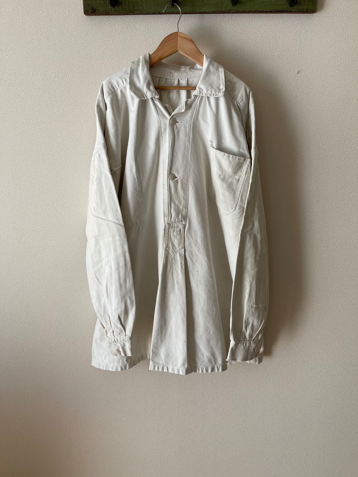 French vintage cotton painter smock Le Coeur