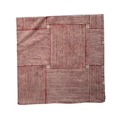 No.25 | インドの木版染めハンカチ | ストライプ赤