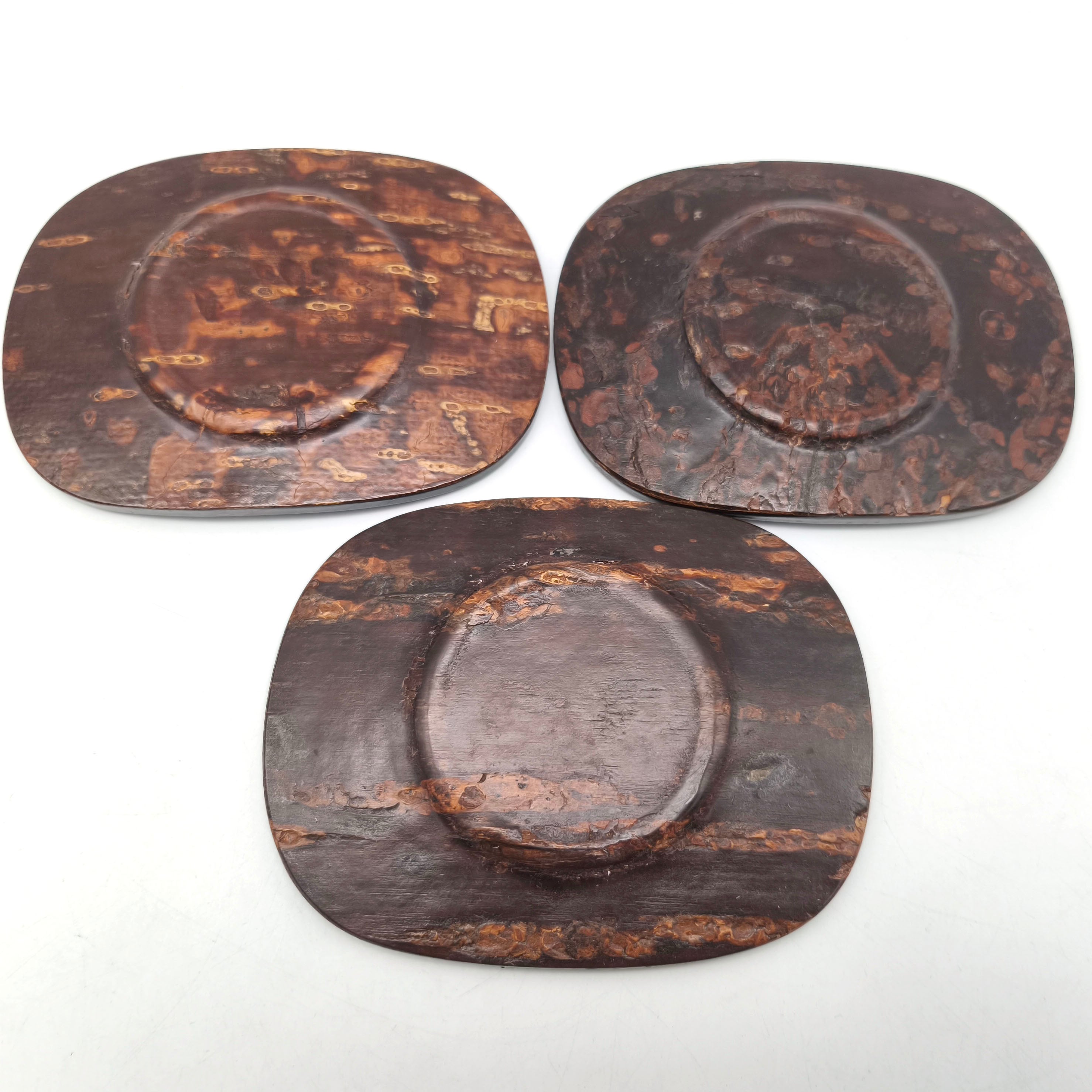 桜皮細工・樺細工・茶筒・茶托・茶匙セット・No.250329-17・梱包サイズ