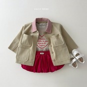韓国子供服 / 26Autumn / 〖取寄〗DAILYBEBE / ワークジャケット / キッズ服 / ジュニア服 / 秋服 *XS~JL*