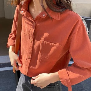 バックロゴプリントシャツ　A1204