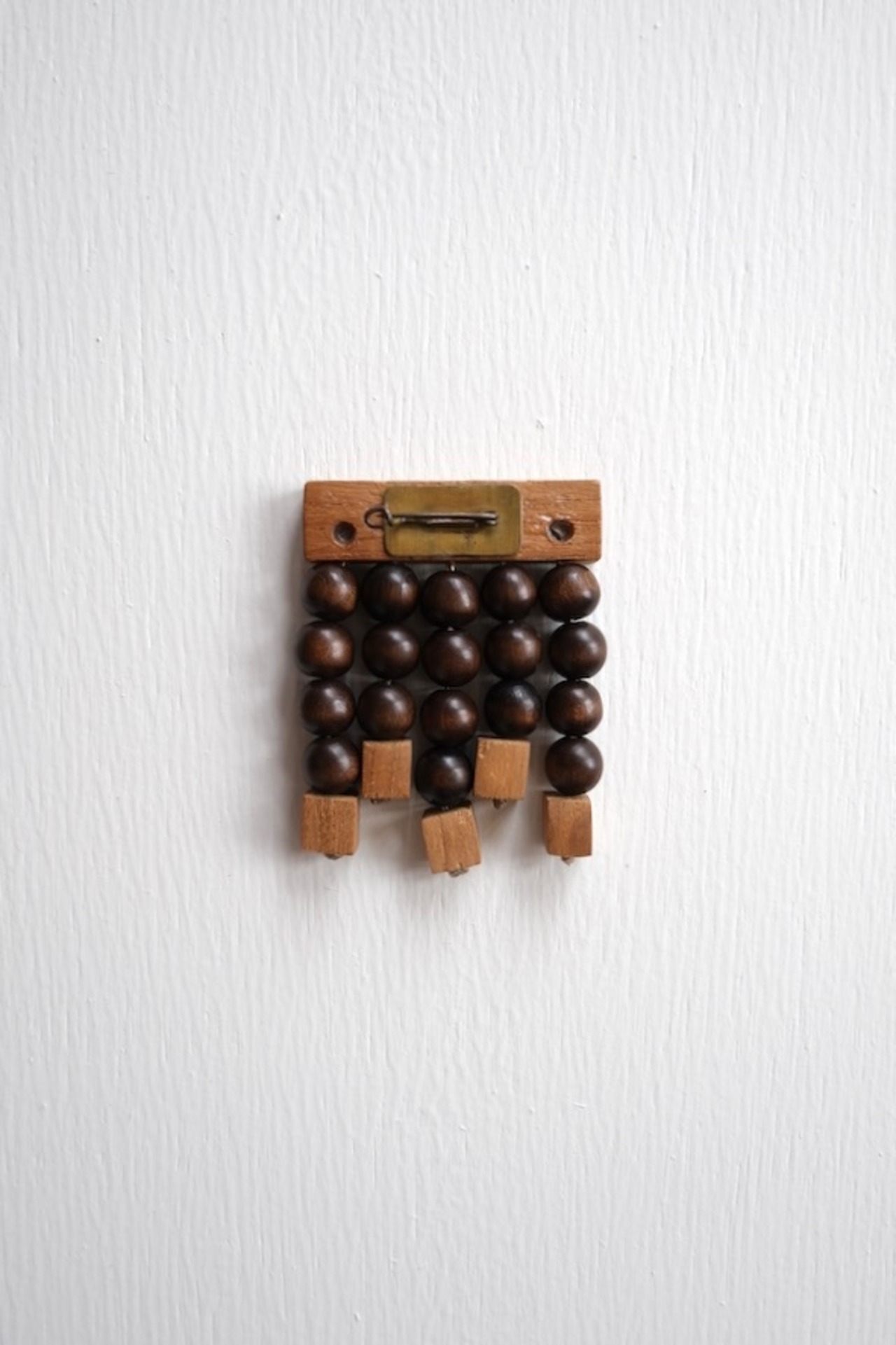 Aarikka wooden beads brooch