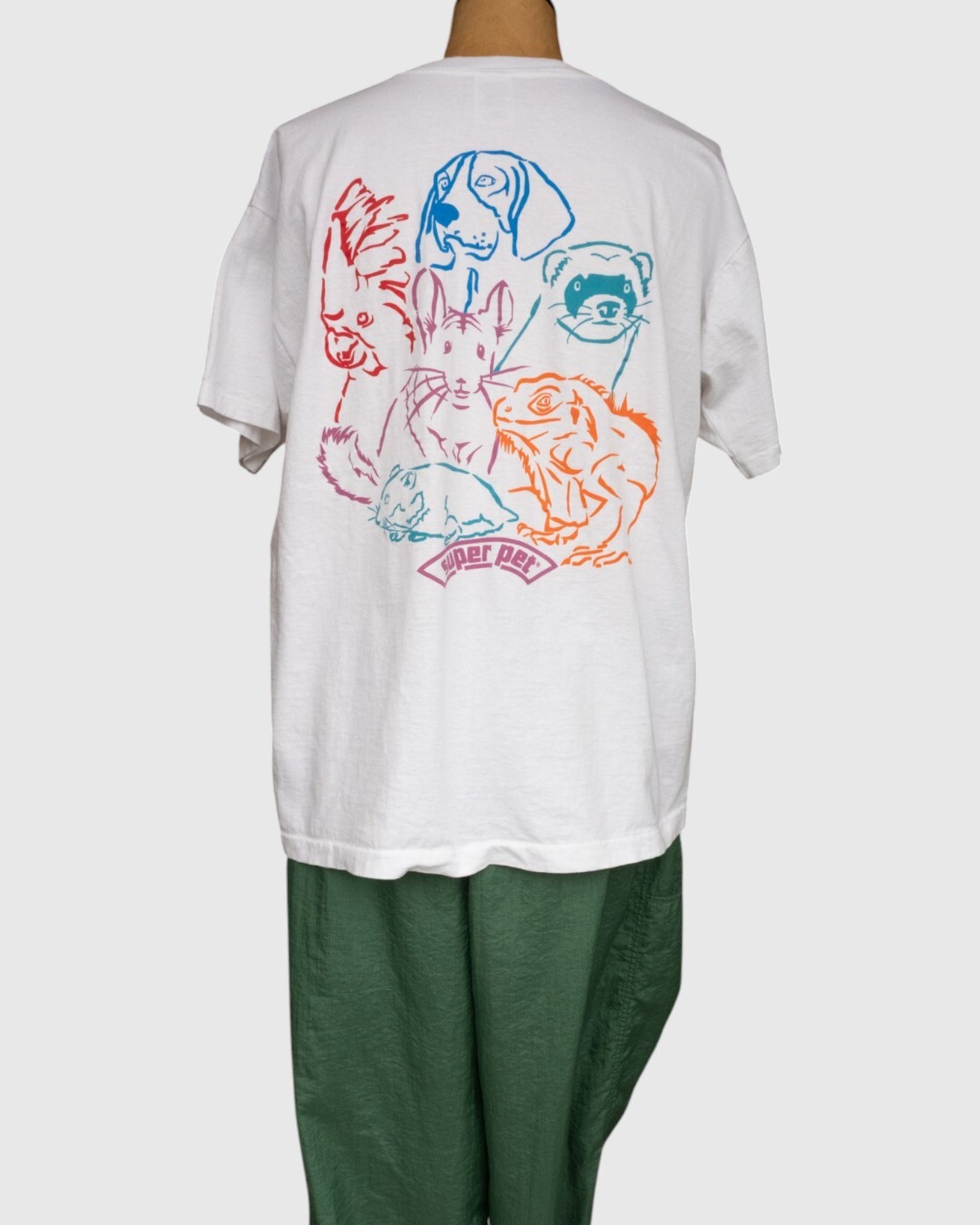【古着】"super pet" カラフル・アニマル バックプリント T - 7