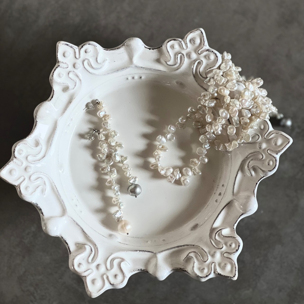 クレオパトラ一連ピアス(淡水パール付き)