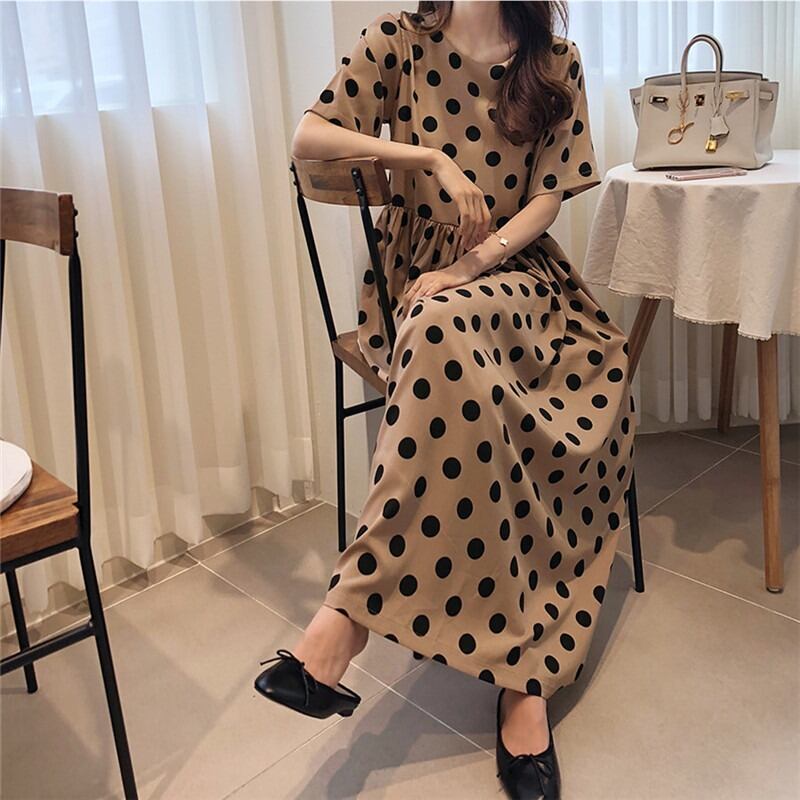 ラウンドネックウェーブドットスイングワンピース ２色 On014 Club Zanetty