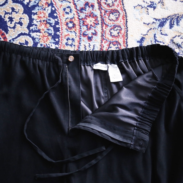 fake suede super wide black easy pants