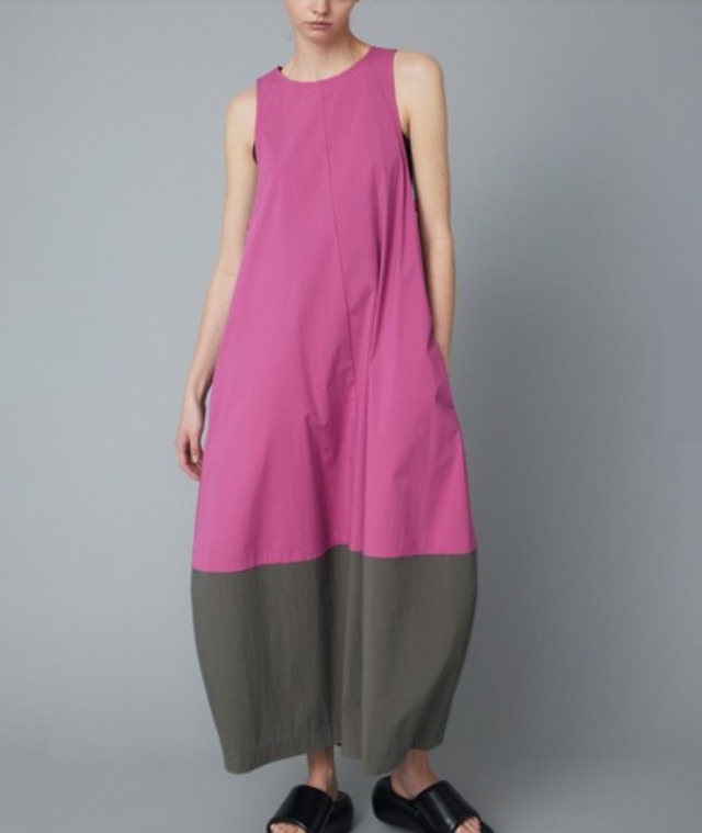 flower bud contrast color sleeveless dress 3colors【2025063003】