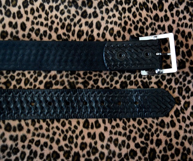 BOSTON LEATHER BASKET WEAVE GARRISON BELT 34