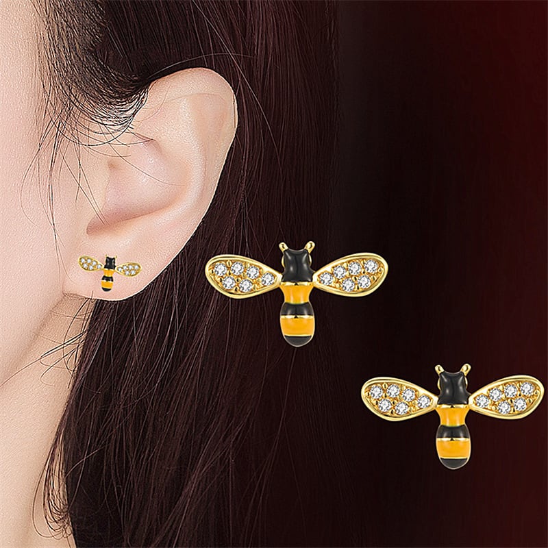 創造的な気質のかわいい蜂のイヤリングの女性の絶妙な個性韓国のヒップ