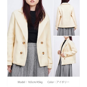 ウールタッチ テーラード ジャケット アウター レディース 秋冬 韓国 防寒 保温 微起毛 大人 きれいめ 通勤 ビジネス オフィス シンプル カジュアル ショート丈 上品 大人可愛い 大人女子