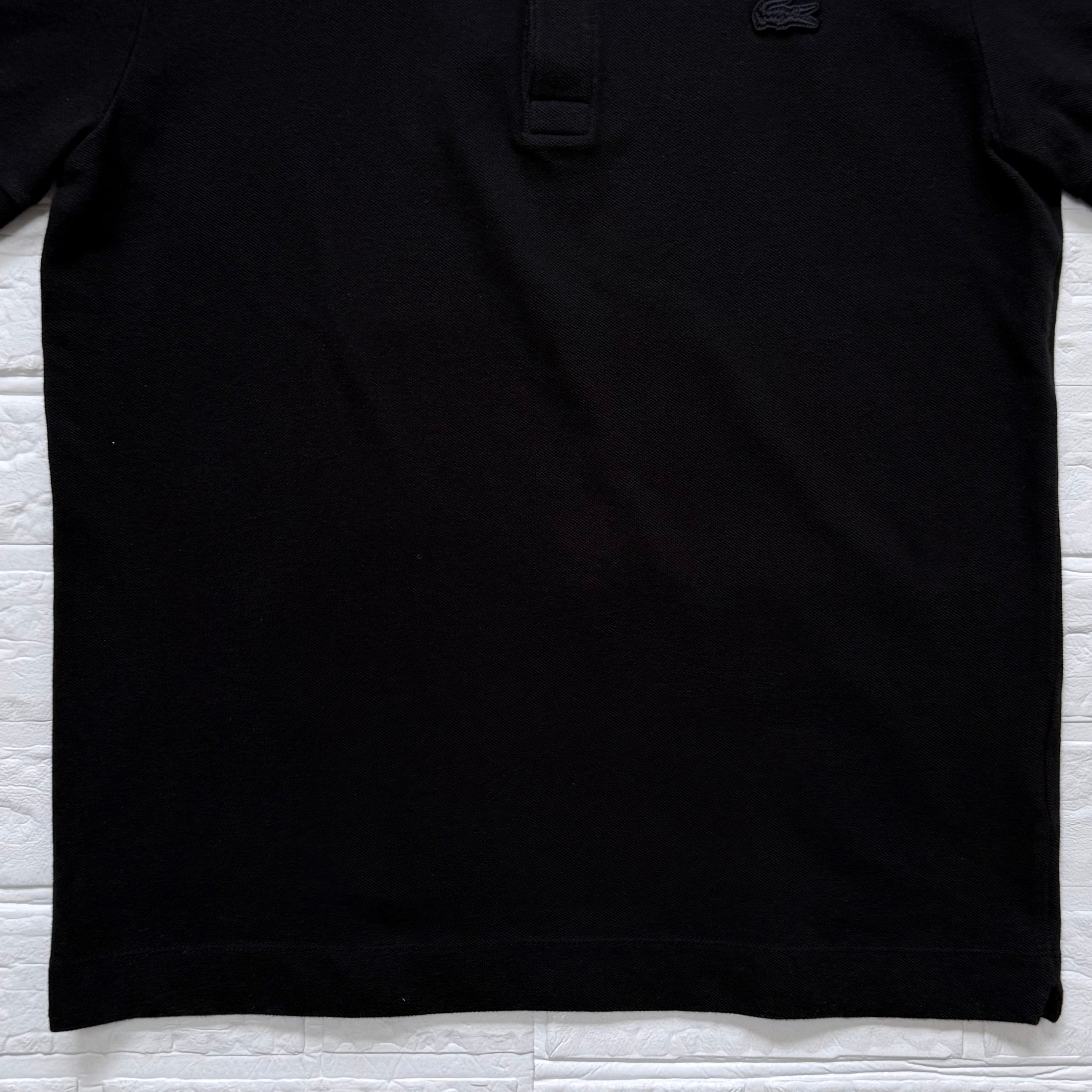 LACOSTE PH5522L PARIS コットン 鹿子 半袖ポロシャツ ブラック サイズ