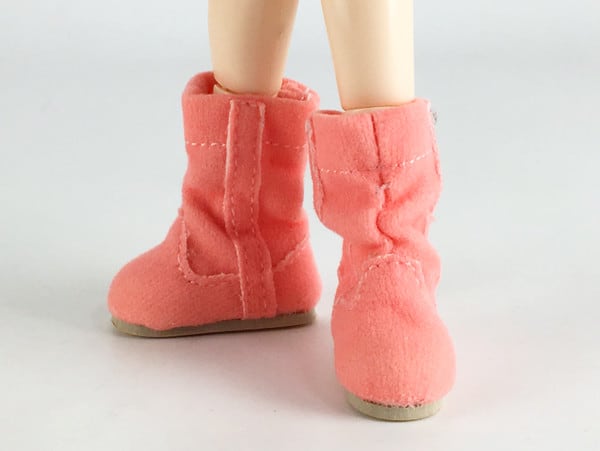 ドール靴 1/6 オビツ11 ブーツ レッドピンク STK 15405 - 画像1