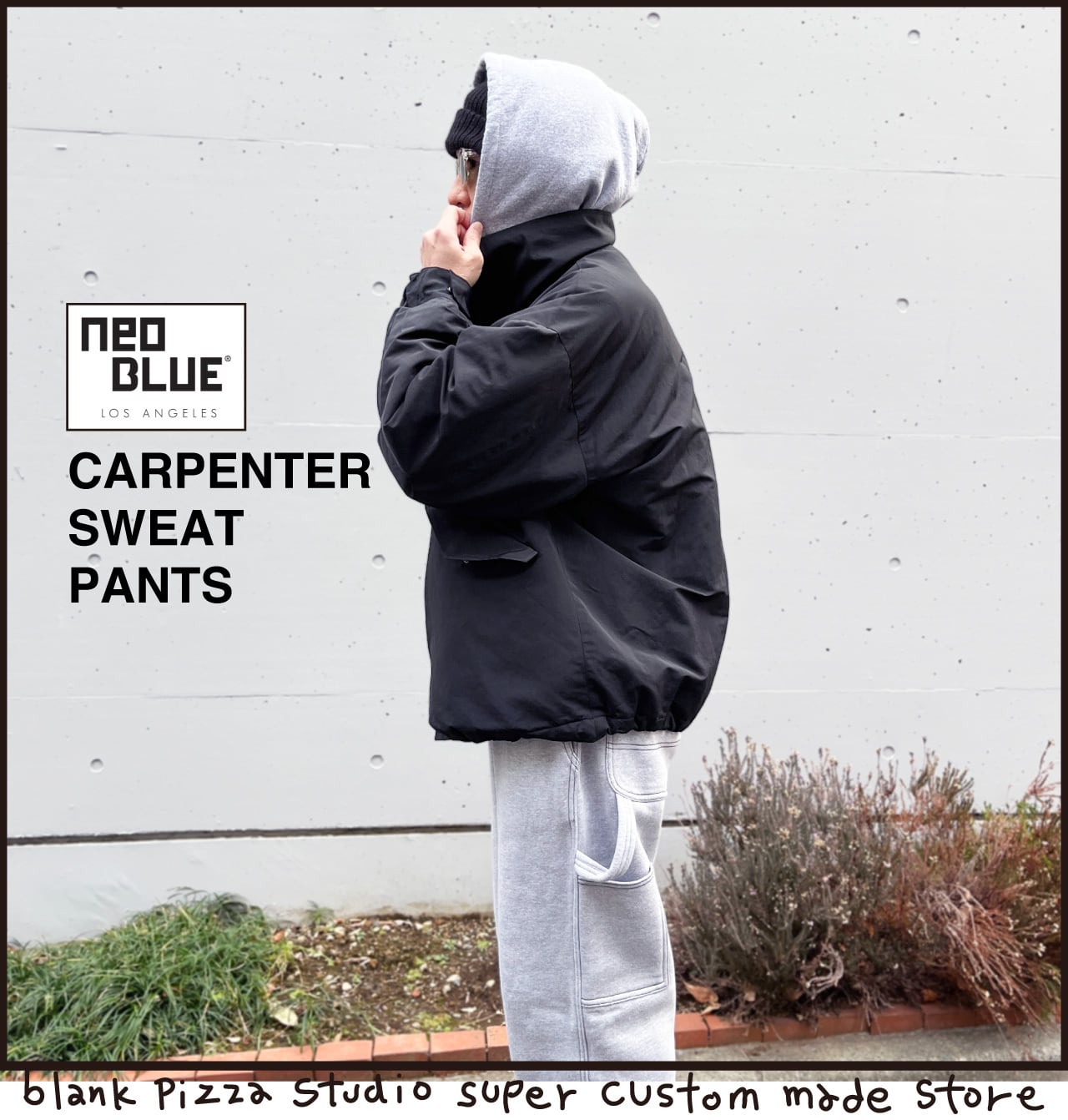 NEO BLUE】BAGGY CARPENTER SWEAT PANTS | blank pizza studio
