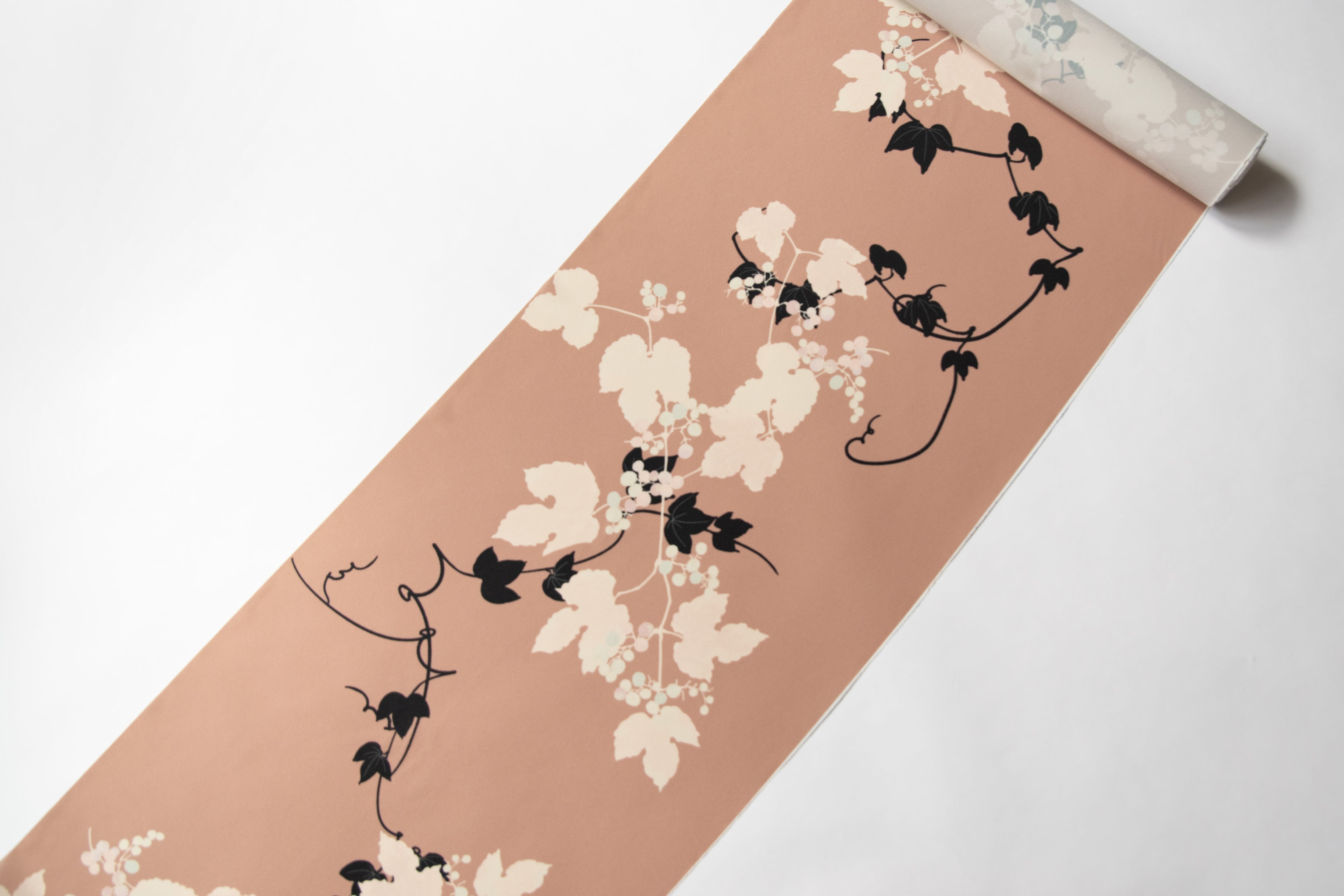 百葉堂　付下げ小紋　袷「烏瓜」洗柿　洗える着物　トールサイズ 百葉堂 付下げ小紋 袷「烏瓜」洗柿 洗える着物 トールサイズ