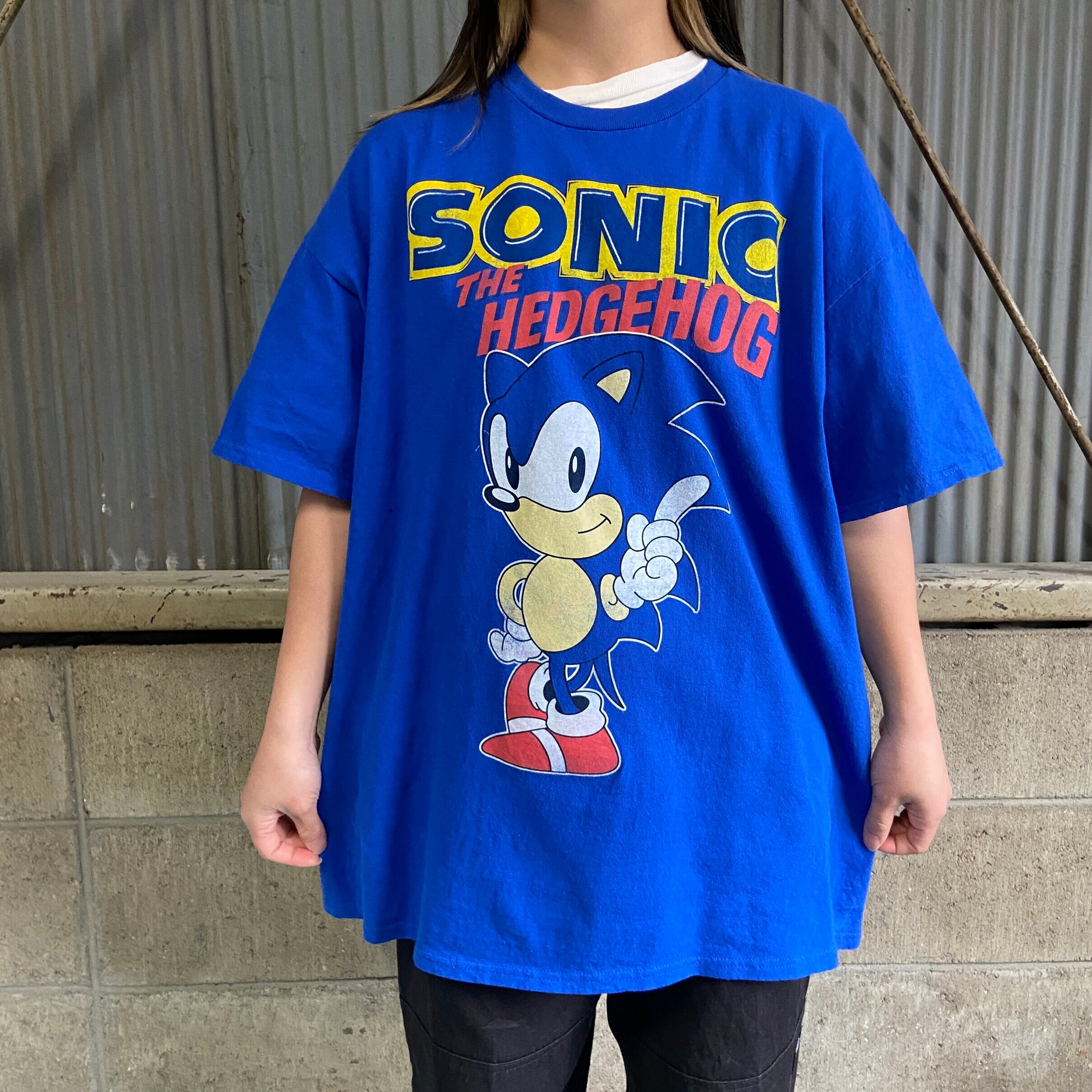 SONIC THE HEDGEHOG ソニック・ザ・ヘッジホッグ SEGA セガ ゲーム キャラクタープリントTシャツ メンズXL 古着 ブルー  青【Tシャツ】 | cave 古着屋【公式】古着通販サイト