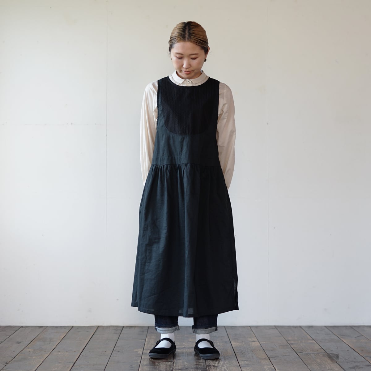 New コットンサッカーワンピース Black Minimatoi New コットンサッカーワンピース Black Minimatoi