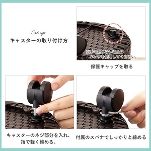 【組立式】ラタン調バスケットワゴン ランドリーワゴン 洗濯カゴ キャスター付 一人暮らし 大容量 3色展開 幅45cm