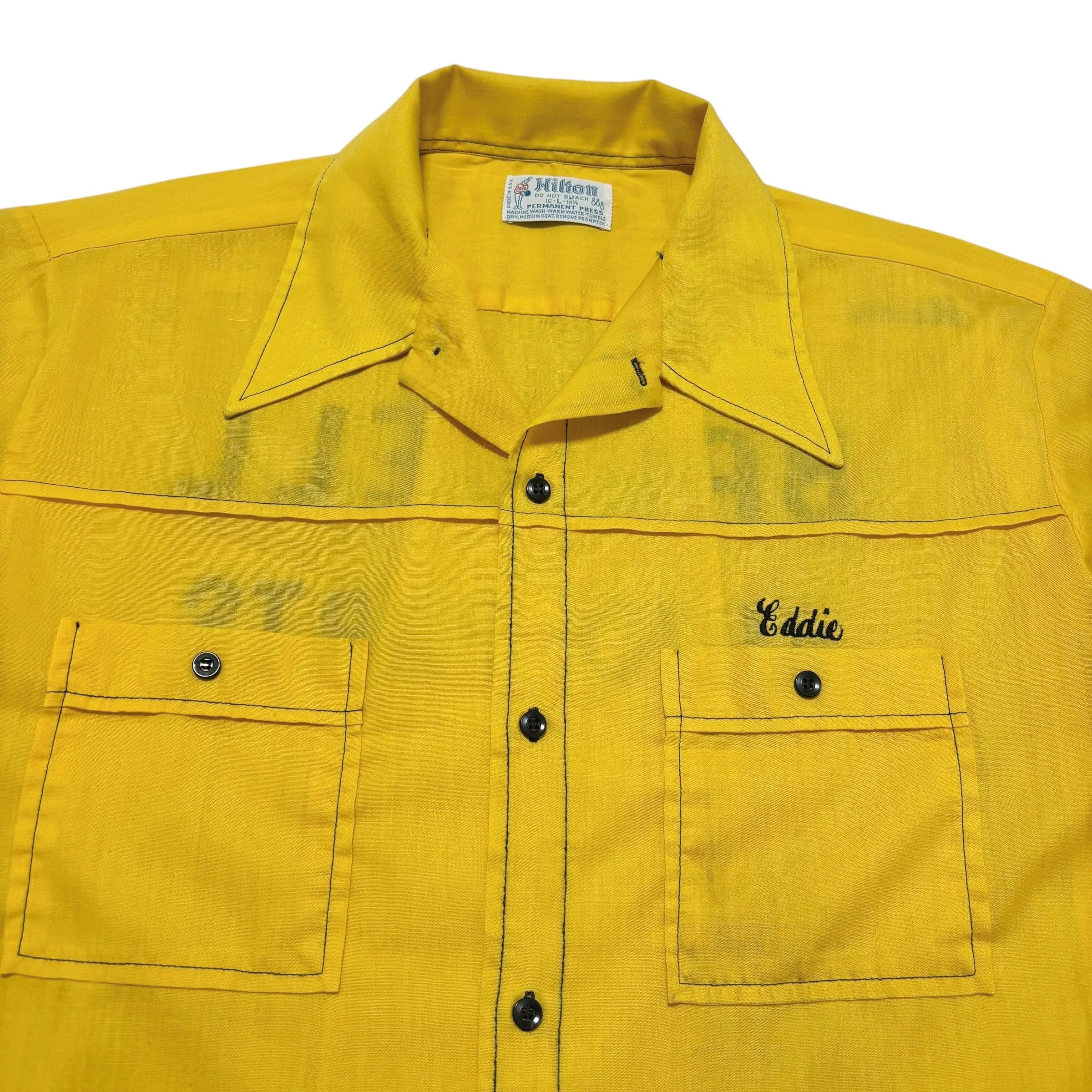 古着 ヒルトン HILTON 半袖 ボーリングシャツ クリーニング済 70s USA