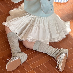 夏レース裾ピュアカラースカート