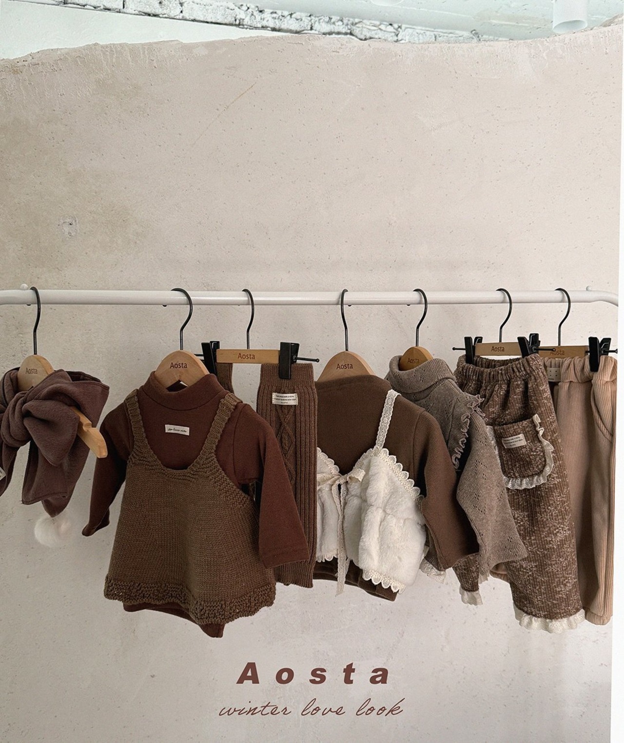【Aosta】 ルナパンツ／ブラウンフラワー（70–110cm）2025冬 - 10