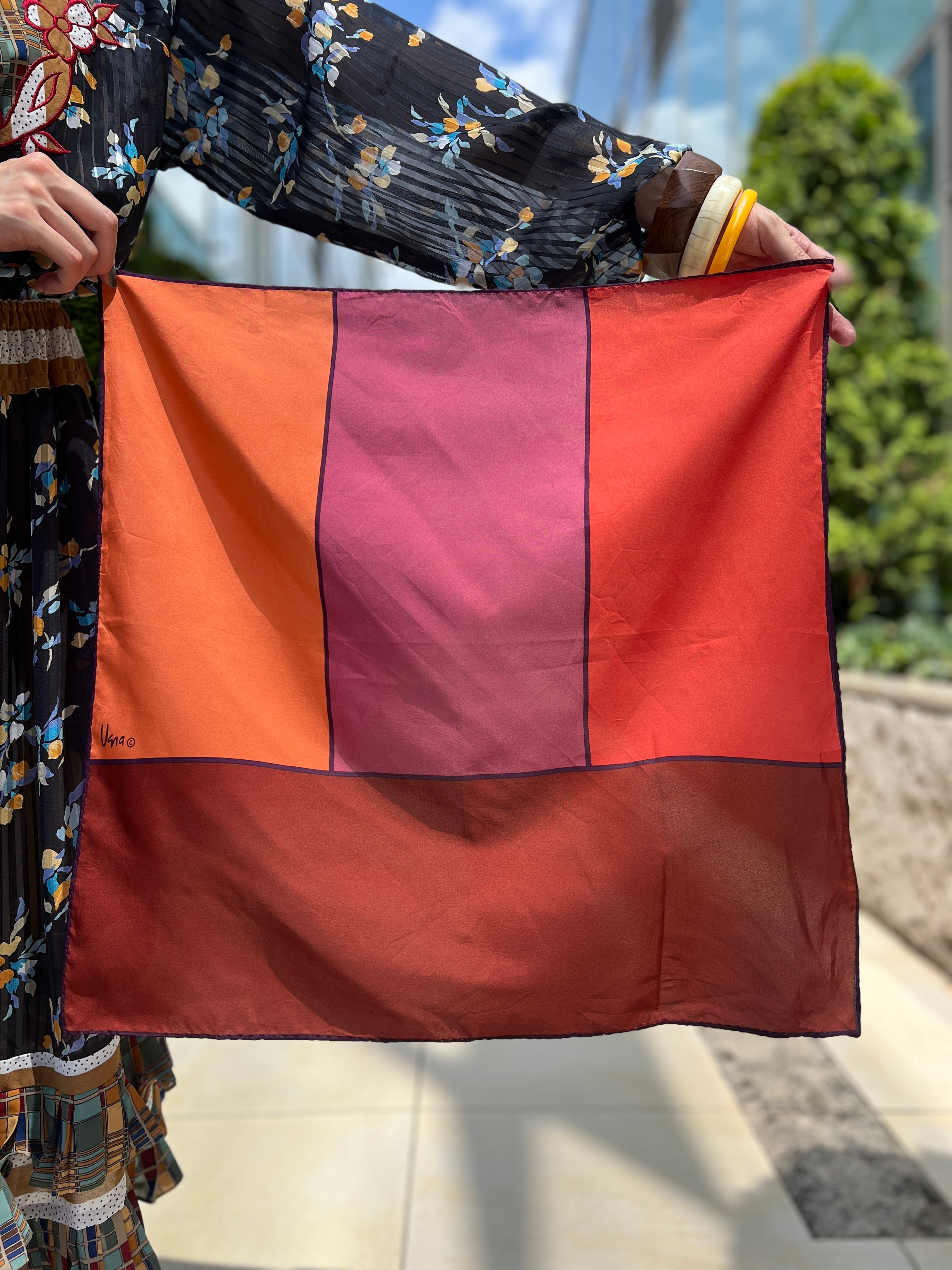 Vintage designer's poly scarf