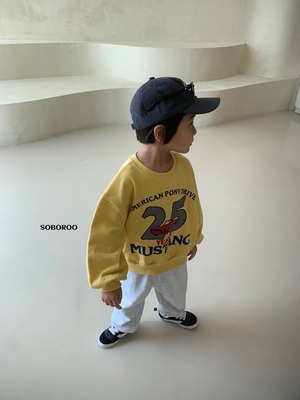 【soboroo】マスタングスウェット イエロー 90~110cm 241006