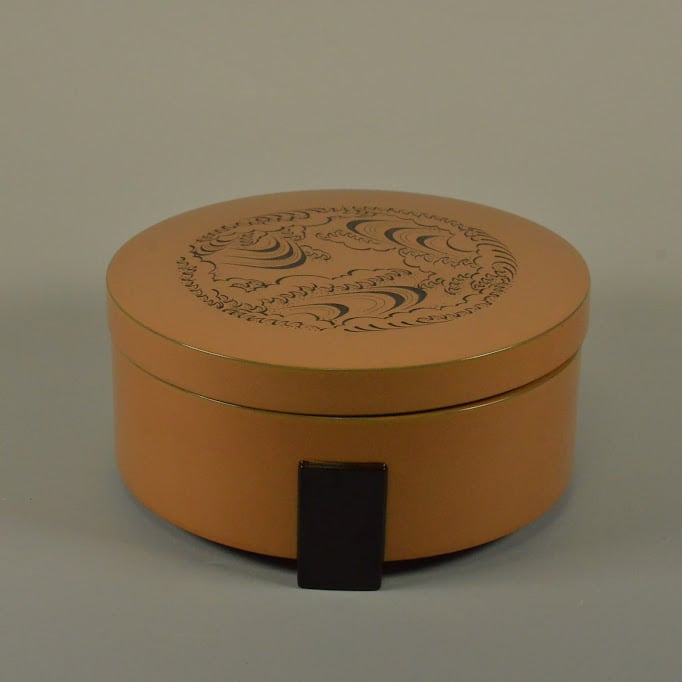 AC80 輪島塗 菓子器 灯籠型菓子器 蓋付 三脚 木製漆 高脚 木箱入 未使用